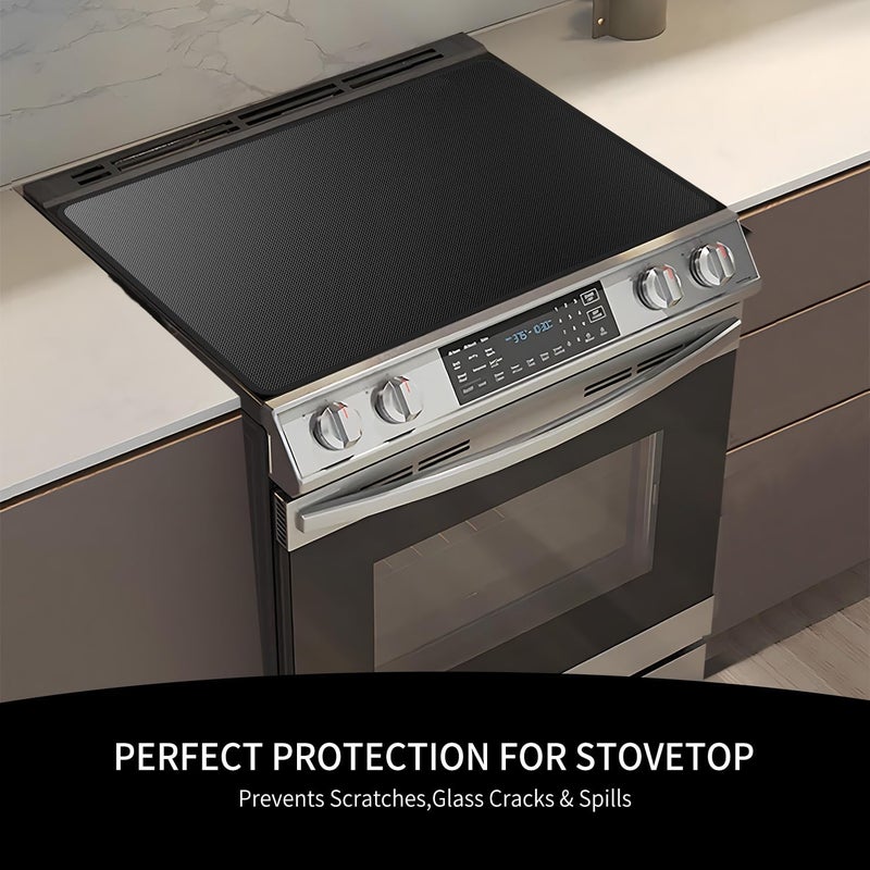 VCHOMY Electric Stove Top Cover - 29.5 * 21Inch Silicone Coated Fiberglass Heat Resistant Glass Ceramic Stovetop Protector Mat, Prevents Scratching, Expands Usable Space - Image 5
